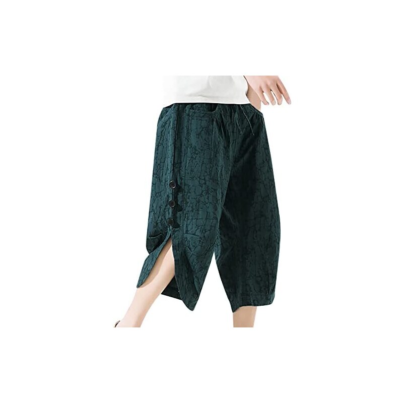 AITFINEISM Pantaloni Harem Uomo – Vestibilità Comoda, Vita Elastica, Tinta Unita, Adatti Per Yoga, Casual E Hippie (Taglia XXL, Nero)
