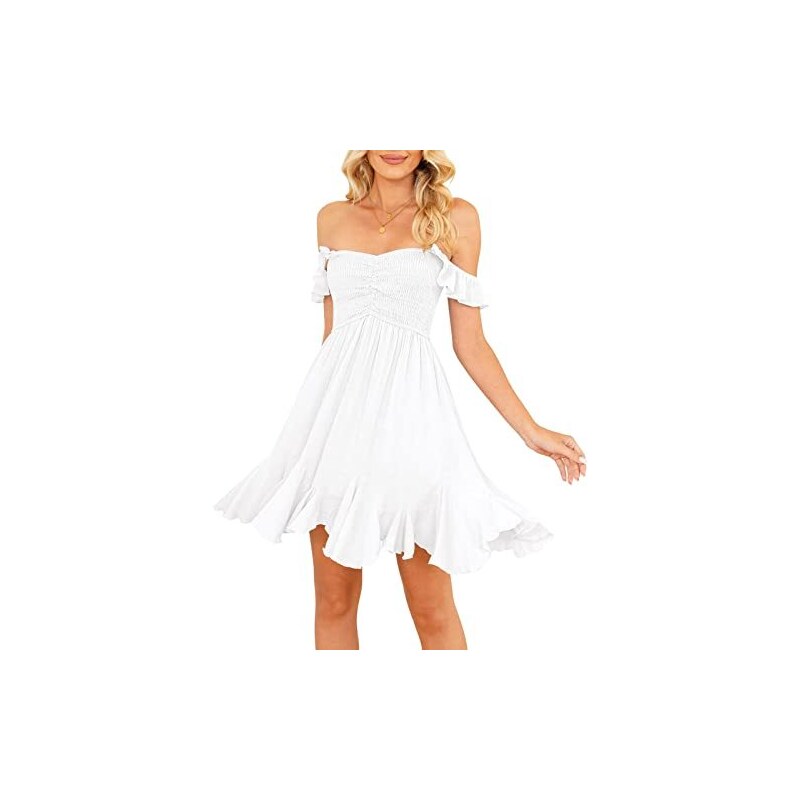 AOWVUTS Abito da Sera Cocktail Donna Sexy Spalle Scoperte Maxi con Spacco Elegante Sottile Lungo per Festa Cerimonia Banchetto