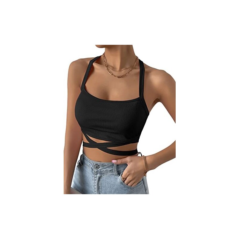 Damen Crop Top Mit Schleife - Asymmetrisches Y2K Oberteil, Bauchfrei & Transparent - Trendiges Sommertop