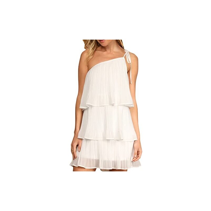 Abito Sandro Lorence Donna XL Senza Maniche Decorato Pieghettato Mini