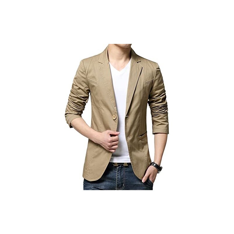 Generico Blazer Da Uomo Slim Fit Con Un Bottone Suit Jacket Formale Elegante Giacca Business Da Lavoro Abiti Uomo Eleganti Giacca Ecopelle Uomo Lavoro Party 125289096 - Foto 8