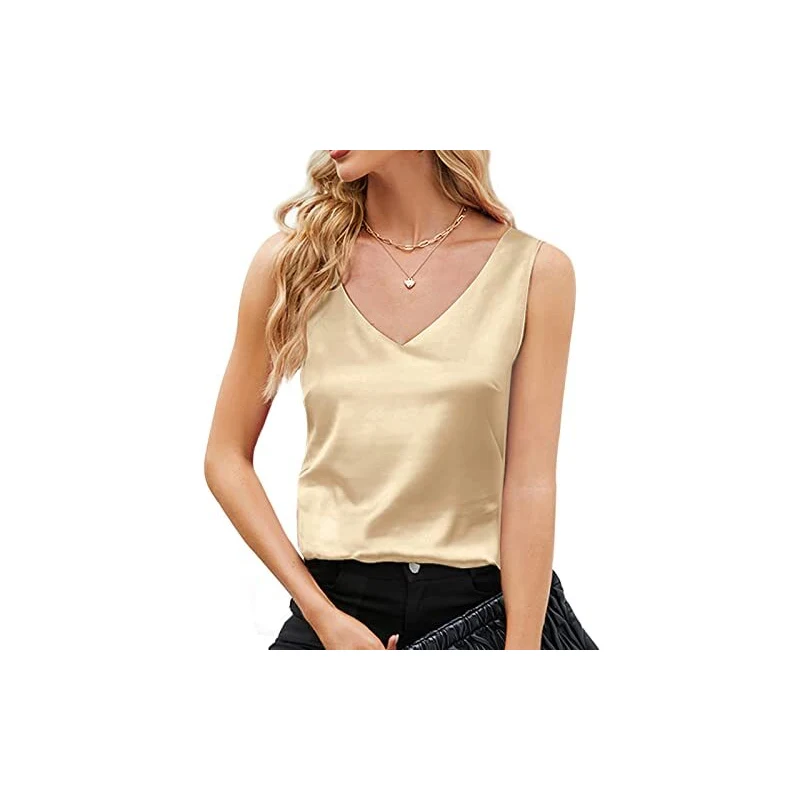 H&m Canotte Donna Canotta Donna In Raso Top Senza Maniche Scollo