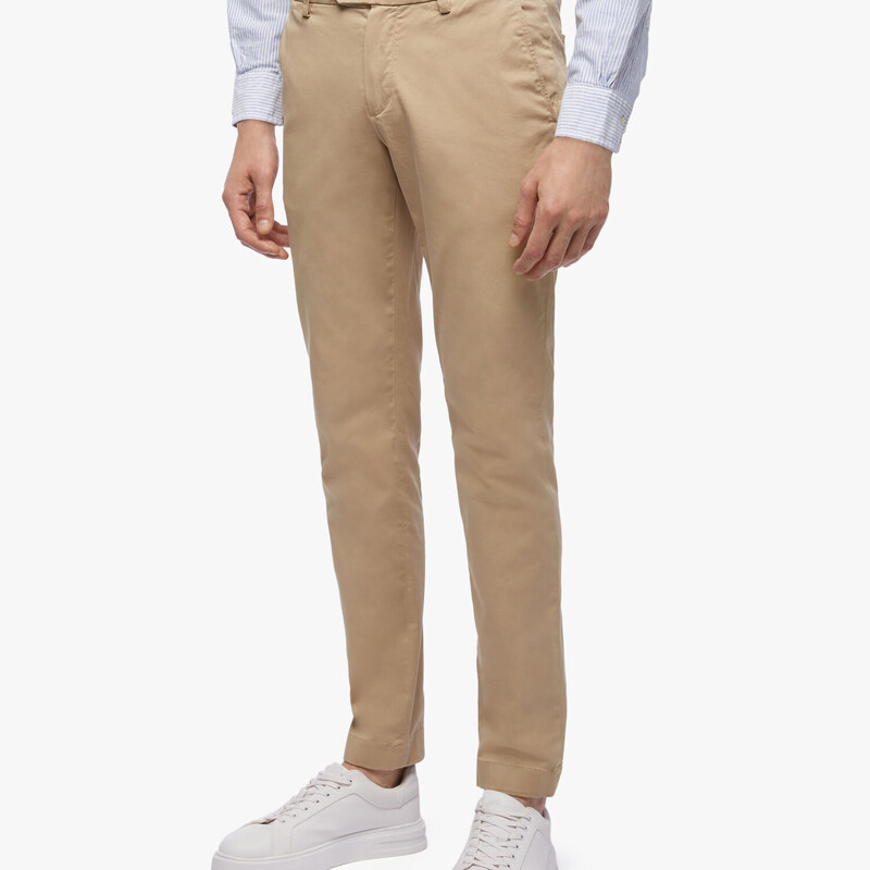 Brooks Brothers Pantalone chino in cotone elasticizzato - male Outlet Uomo Khaki 30