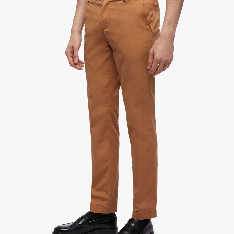 Brooks Brothers Pantalone chino in cotone elasticizzato - male Outlet Uomo Tabacco 30