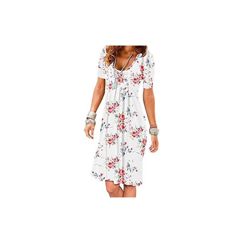 MJGkhiy Vestiti Donna Estivi Corti Swing Sciolto T-Shirt Abiti Abito da