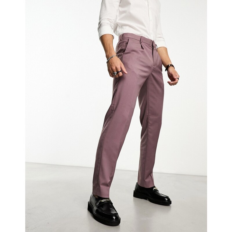 Ben Sherman - Pantaloni eleganti con pieghe color malva-Viola