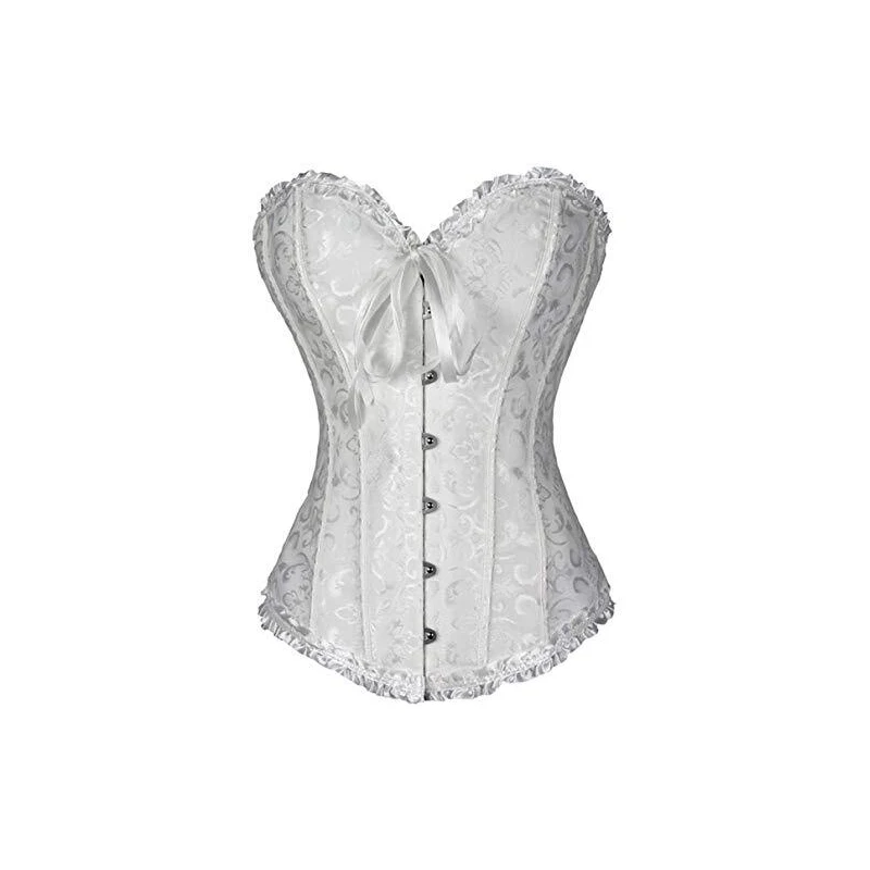 Corsetto Elegante WLFFW Con Cerniera Frontale E Laccetto Posteriore, 12 Stecche In Plastica, Taglie XS-7XL, Per Costume Medievale, Feste E Burlesque