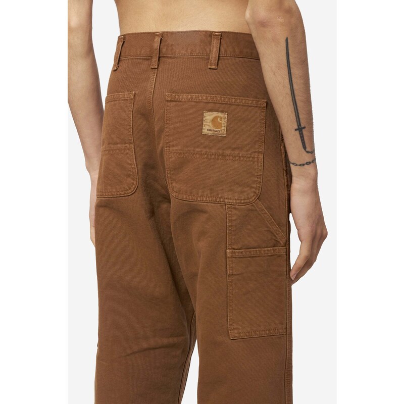 Carhartt WIP Pantalone DOUBLE KNEE in cotone marrone