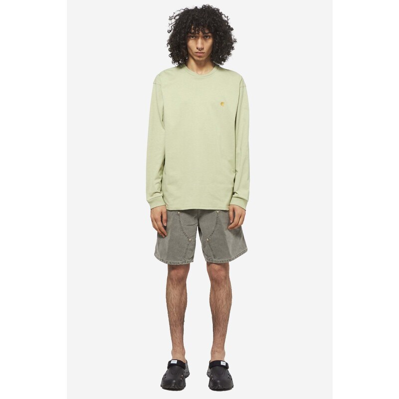 Carhartt WIP T-shirts a Manica Lunga CHASE in cotone verde