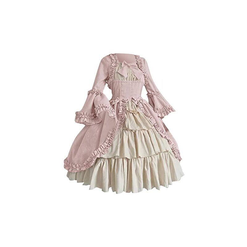 Vestito Medievale Donna In 2 Pezzi - Camicetta E Gonna Con Cintura, Stile Rinascimentale E Vittoriano - Foto 6