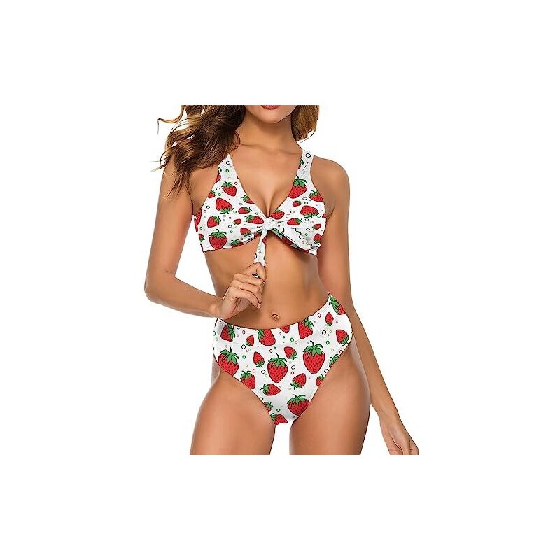 ASDTEHCY Costume da bagno da donna, bikini fragola, costume da bagno a due  pezzi, Fragola, M 