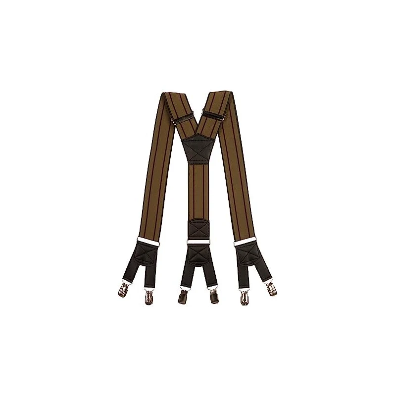 Alizeal Set 4 Bretelle Uomo A Y Larghe 2.5 Cm - Regolabili Fino A 110 Cm, Con 3 Ganci, Poliestere, Regalo Per Papà - 4