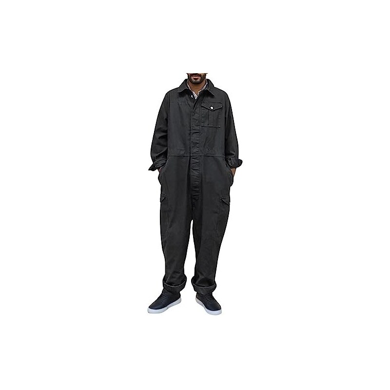 OCCOKO Salopette da uomo con bretelle in denim, salopette in denim
