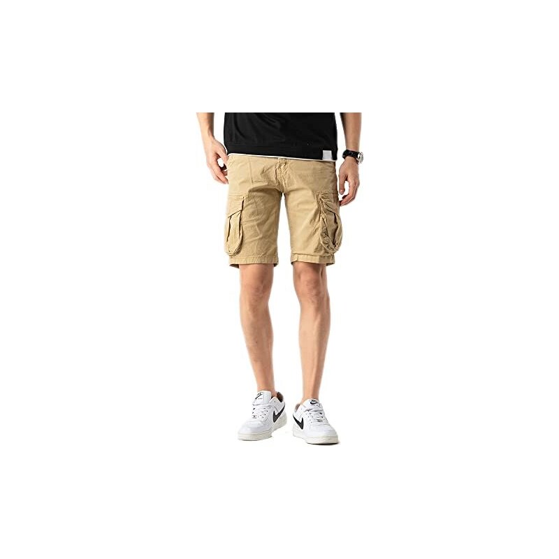 Pantaloni cargo skinny altamente elastici con tasche multiple da uomo