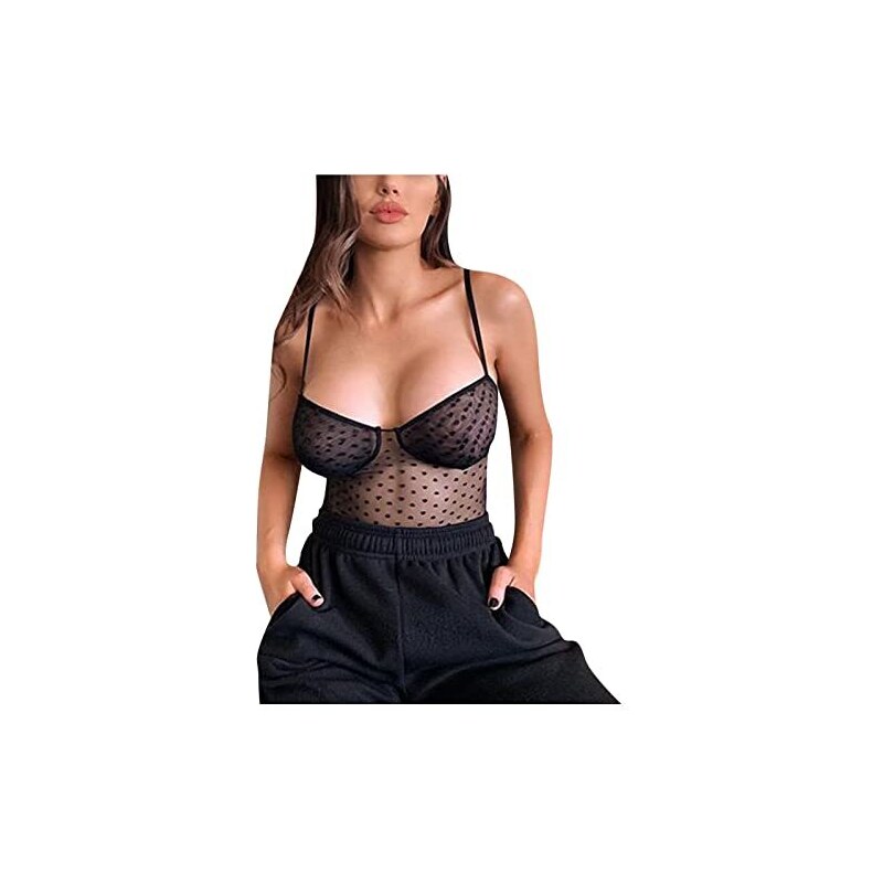 Body Donna Lucido Spandex Taglio Alto - Costume O Tutina, Perizoma Incluso