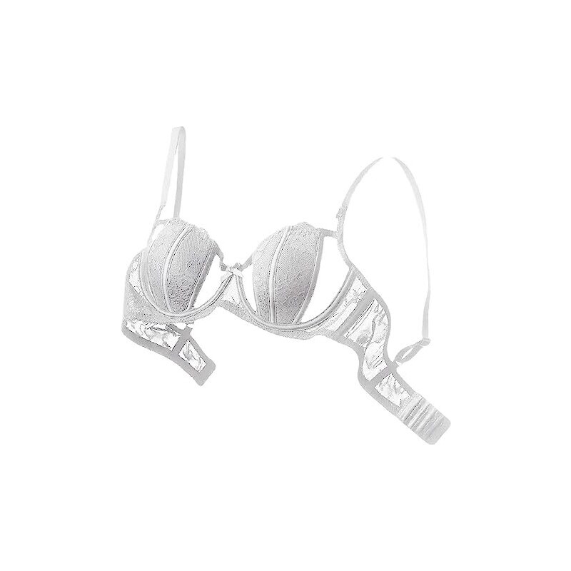 Set Reggiseno E Slip In Pizzo Trasparente Nanier - Con Estensore, Vari Colori E Taglie