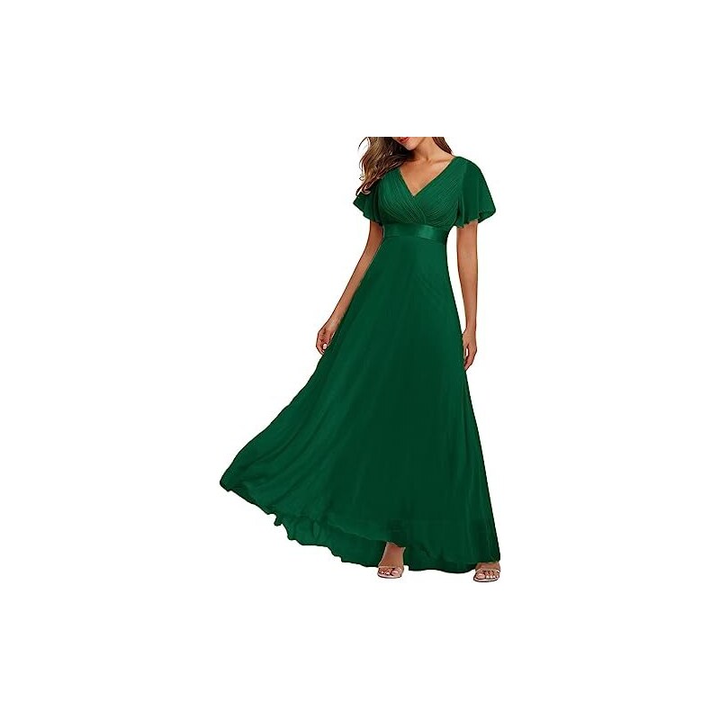 Abito Da Damigella O Da Sera In Chiffon Monospalla Lungo - Taglia Regolare - Nuovo - Foto 3