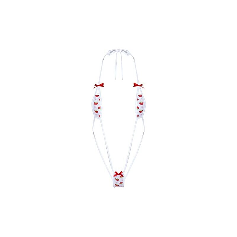 Tainehs Costume da bagno sexy da donna, con scollo all'americana, a