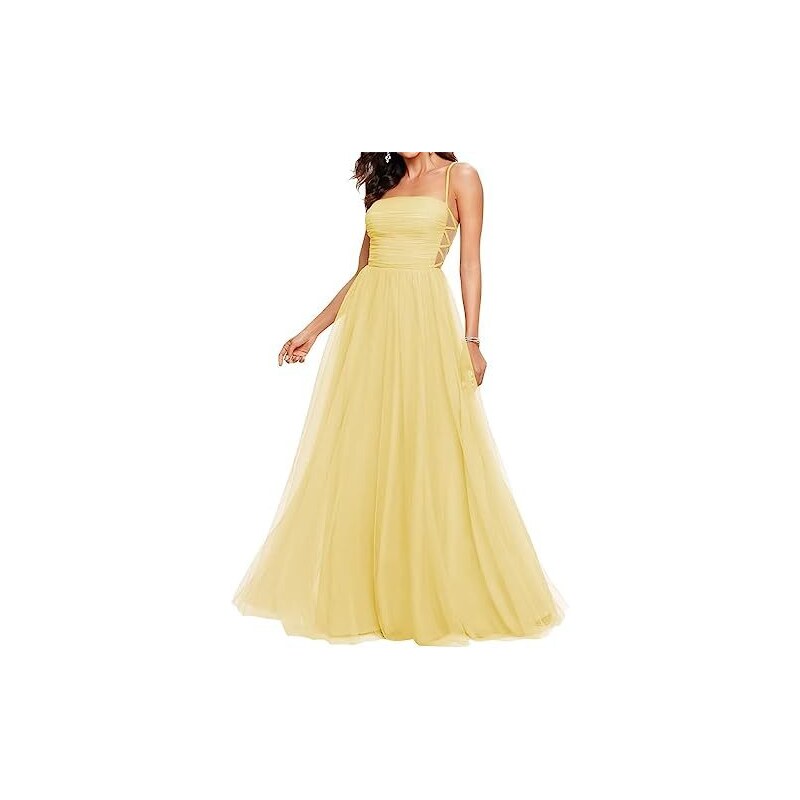 Abito Da Damigella In Chiffon Con Scollo A V E Maniche A Piega – Lungo, Cerniera Posteriore – Viola – Taglia 50 (Personalizzabile) - 3
