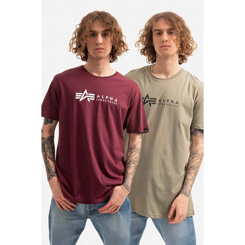 Alpha Industries t-shirt in cotone Alpha Label T 2 Pack 118534.642