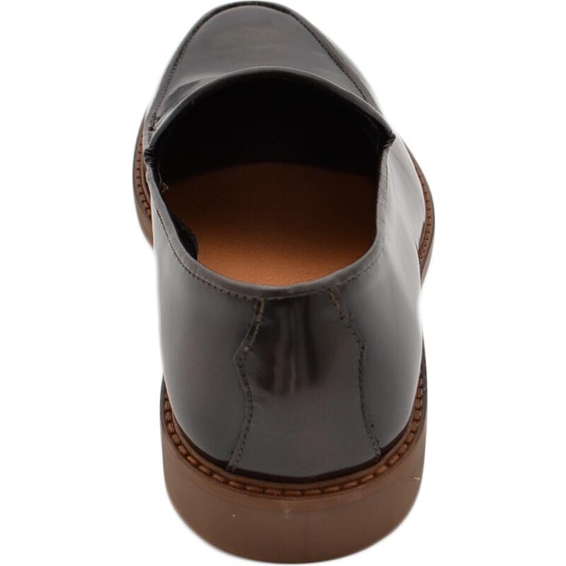 Malu Shoes Scarpe mocassino uomo vera pelle abrasiva testa di moro semilucido liscio con gomma bicolore ambra made in Italy