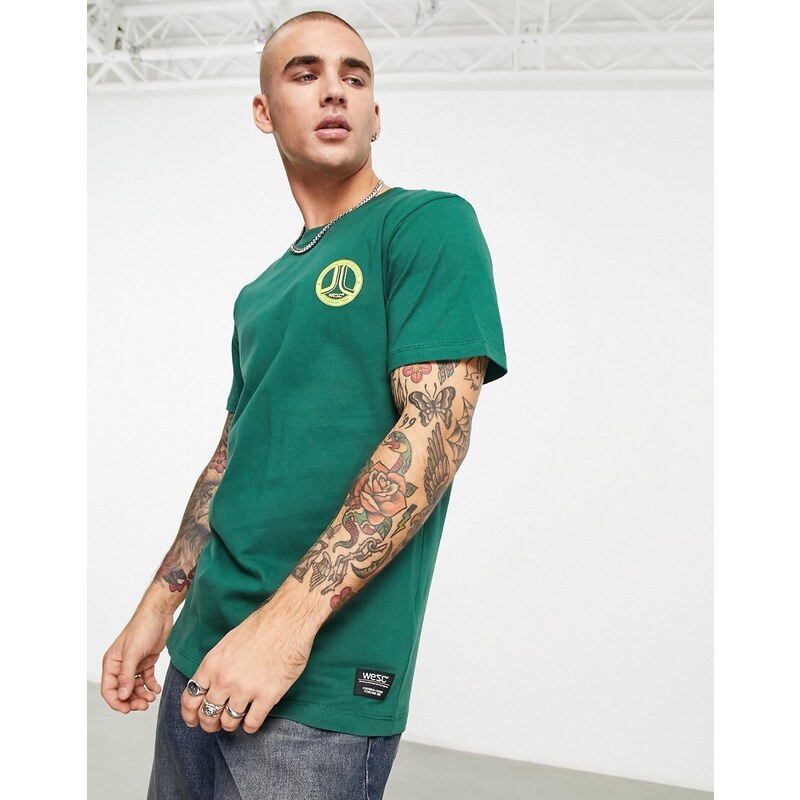 WESC - T-shirt verde con stampa