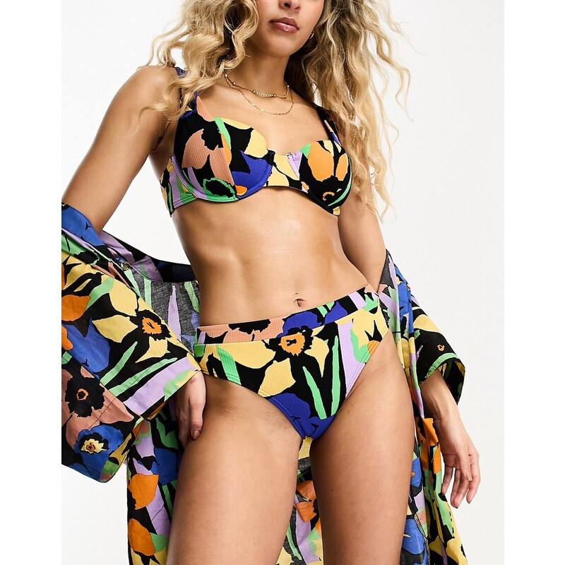 Roxy - Color Jam - Top bikini a fiori con ferretto-Multicolore