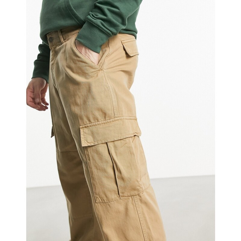 Guess Originals - Pantaloni cargo dritti color cuoio-Brown