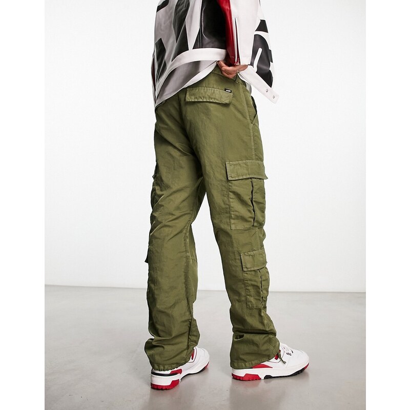 Guess Originals - Pantaloni cargo in nylon verde slavato