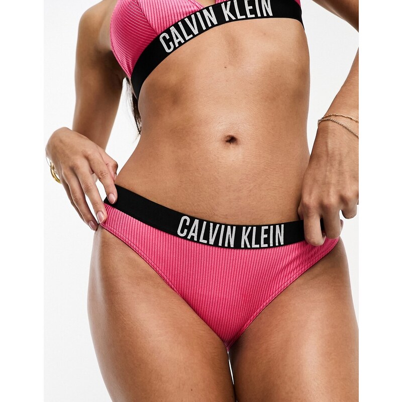 Calvin Klein - Intense Power - Slip bikini classico color rosa acceso a coste