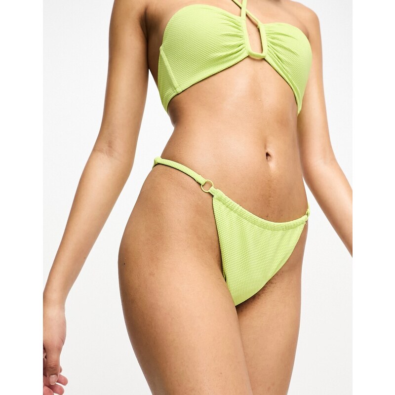 Hunkemöller - Fiji - Slip bikini sgambati verde lime
