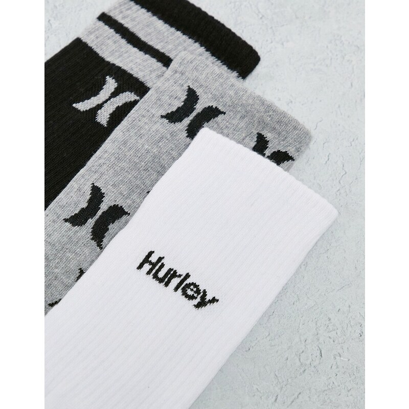 Hurley - Confezione da 3 paia di calzini multicolore-Bianco