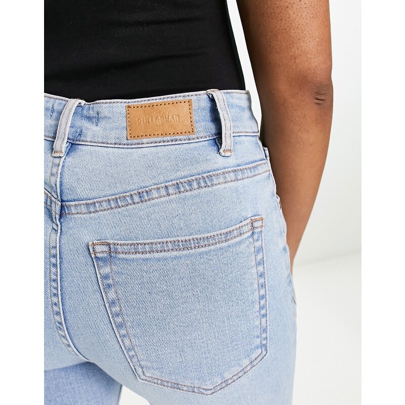 Pull&Bear - Jeans a zampa a vita alta blu medio