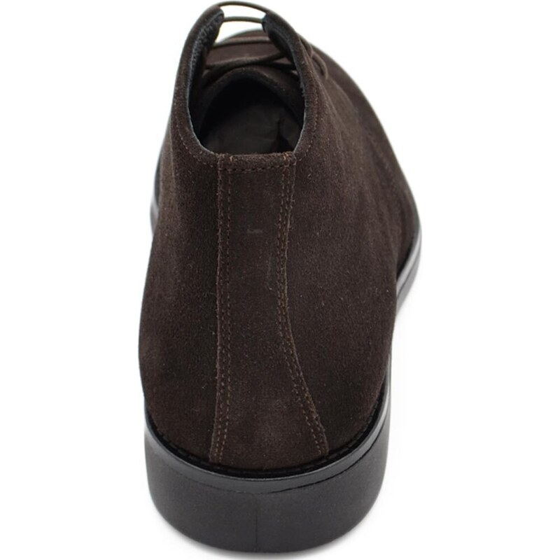 Malu Shoes Polacchino uomo invernale in vera pelle camoscio marrone comfort gomma sottile da professionista handmade in italy
