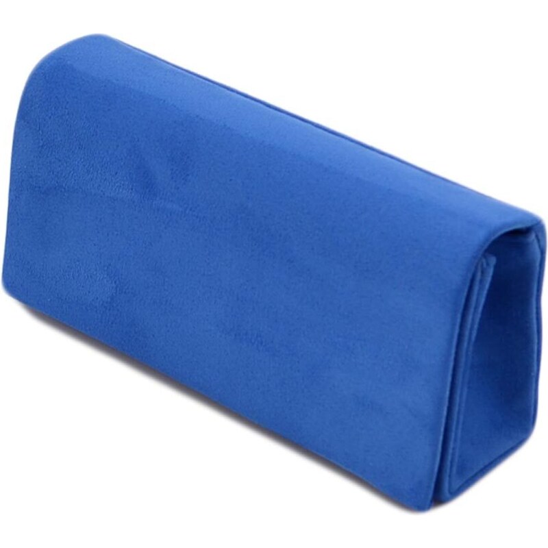 Malu Shoes Pochette donna rettangolare a forma portafoglio in camoscio blu catena linea basic made in italy