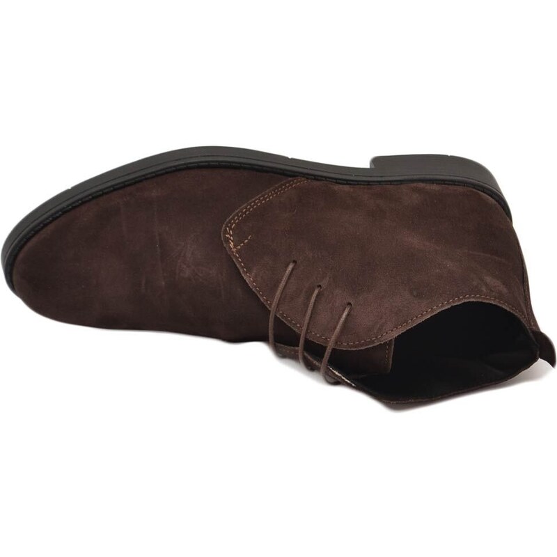 Malu Shoes Polacchino uomo invernale vera pelle scamosciata marrone comfort gomma sottile business professionista handmade in italy