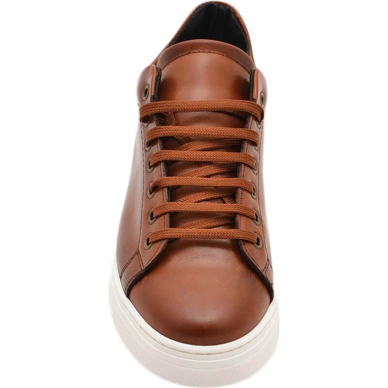 Malu Shoes Scarpa sneakers bassa uomo basic vera pelle liscia cuoio linea basic fondo in gomma bianco moda casual