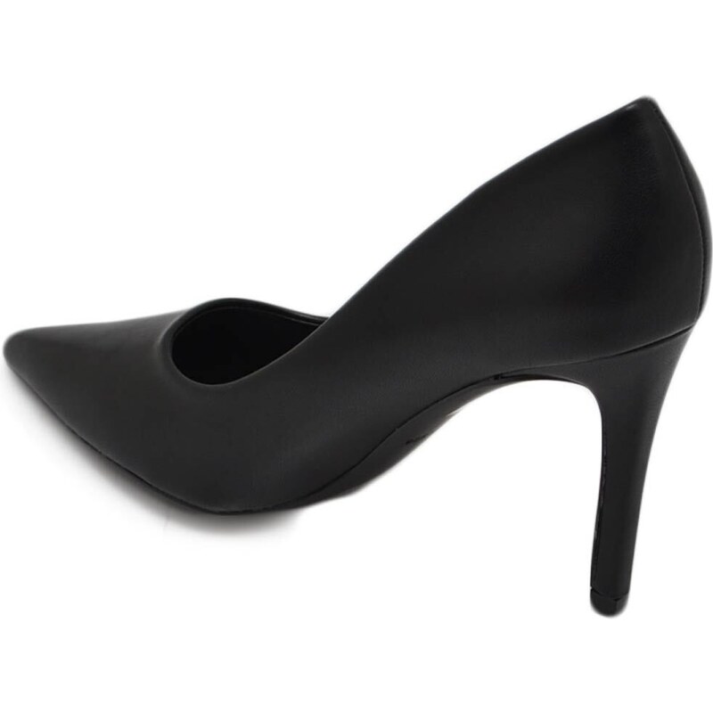 Malu Shoes Decollete' scarpe donna eleganti a punta nero opaco in ecopelle tacco a spillo 10 cm cerimonia evento