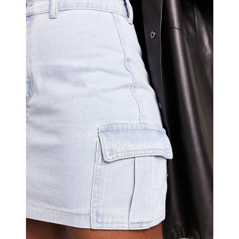 Missyempire - Minigonna di jeans blu con tasche