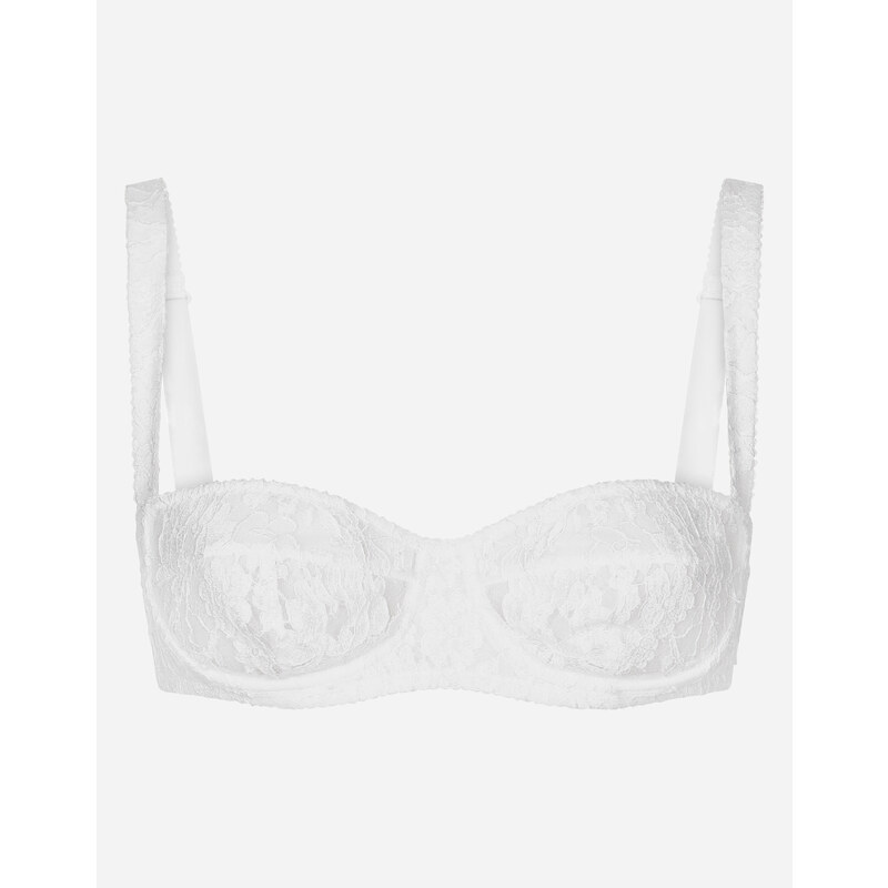 Reggiseno Balconcino Dolce & Gabbana In Seta E Pizzo Nero | Taglia IT1/US 32, Made In Italy