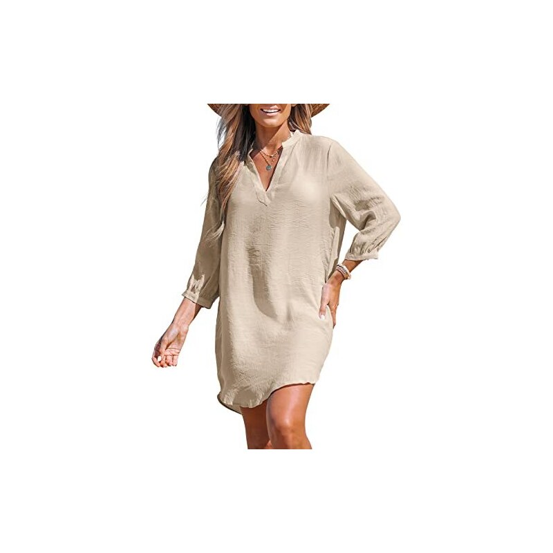 CUPSHE Camicetta Donna Con Scollo A V E Maniche Lunghe In Pizzo - Top Elegante Maglia A Nido D'Ape - copertina