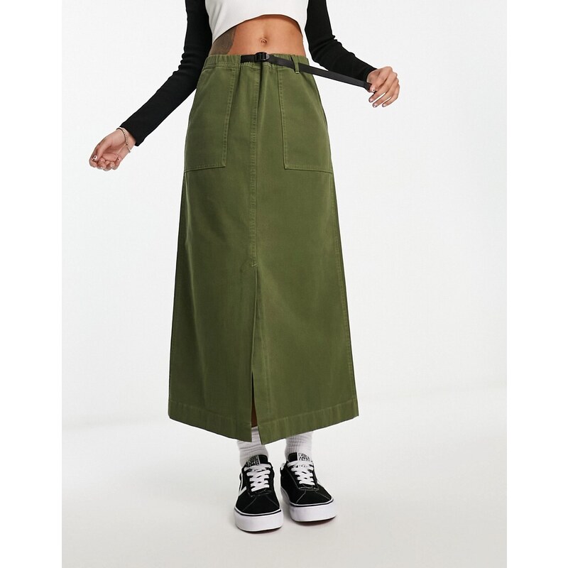 Gramicci Baker Gonna lunga kaki-Verde - Main Image