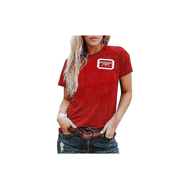 Camicetta Western Donna Stars & Stripes - Quadri Rosso/Bianco, Ricami, Manica Corta, Viscosa - Foto 4