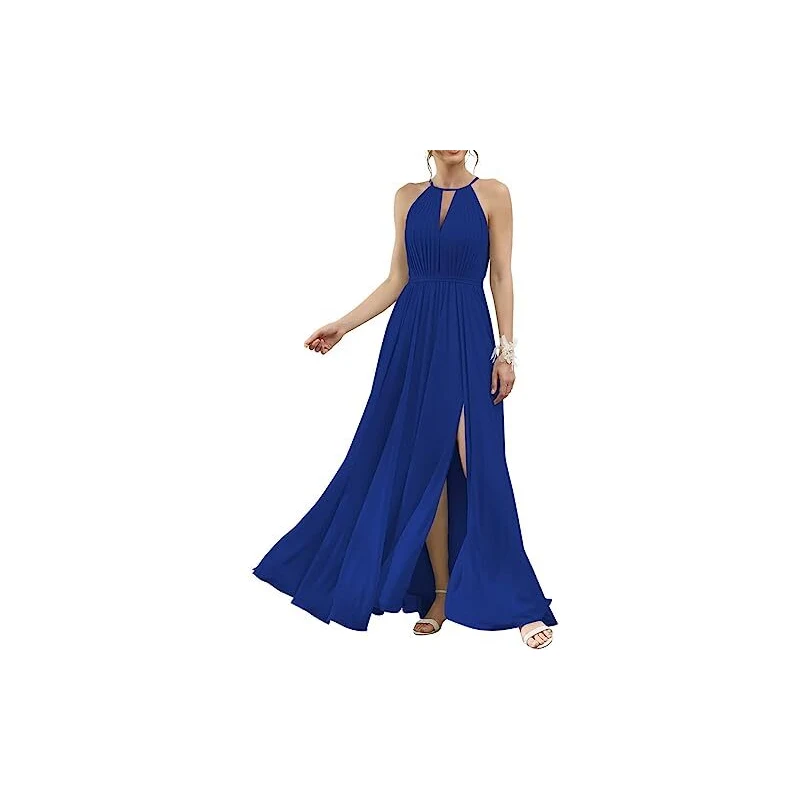 Abito Da Damigella Abo Da Damigella D'onore In Chiffon Con Scollo