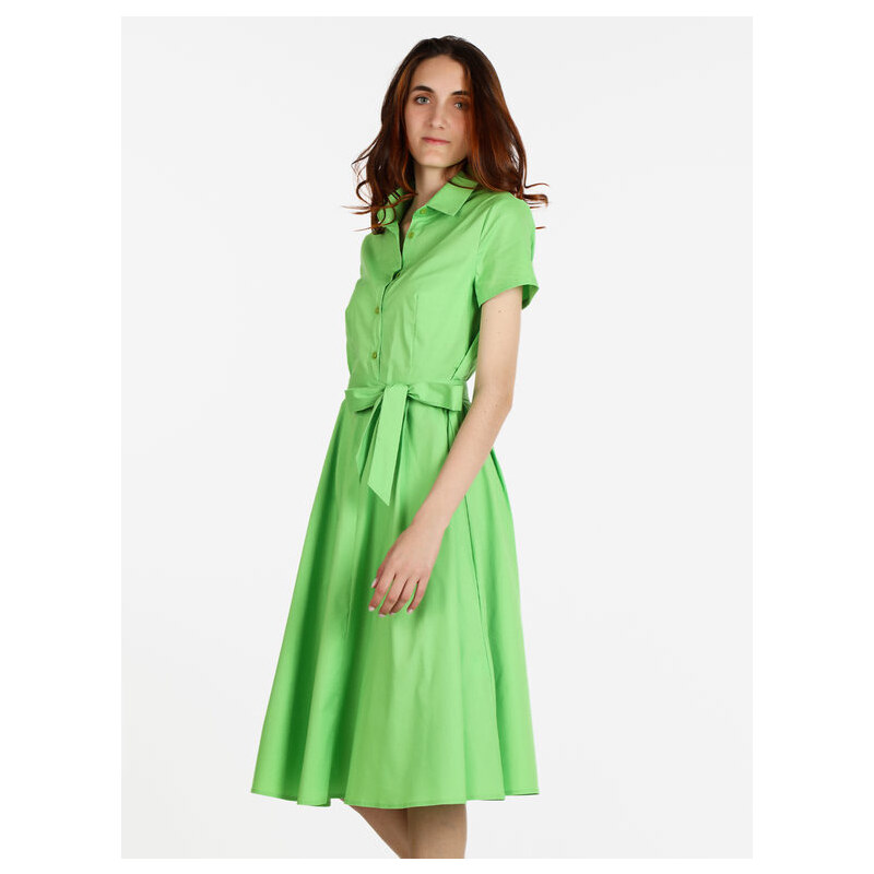 Solada Abito a Camicia Donna In Cotone Vestiti Verde Taglia L