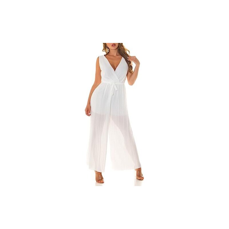 Combinaison Femme Marlene En Polyester - Col En V, Manches Courtes, Ceinture, Taille Unique (34-38), Longueur 145 Cm - 4