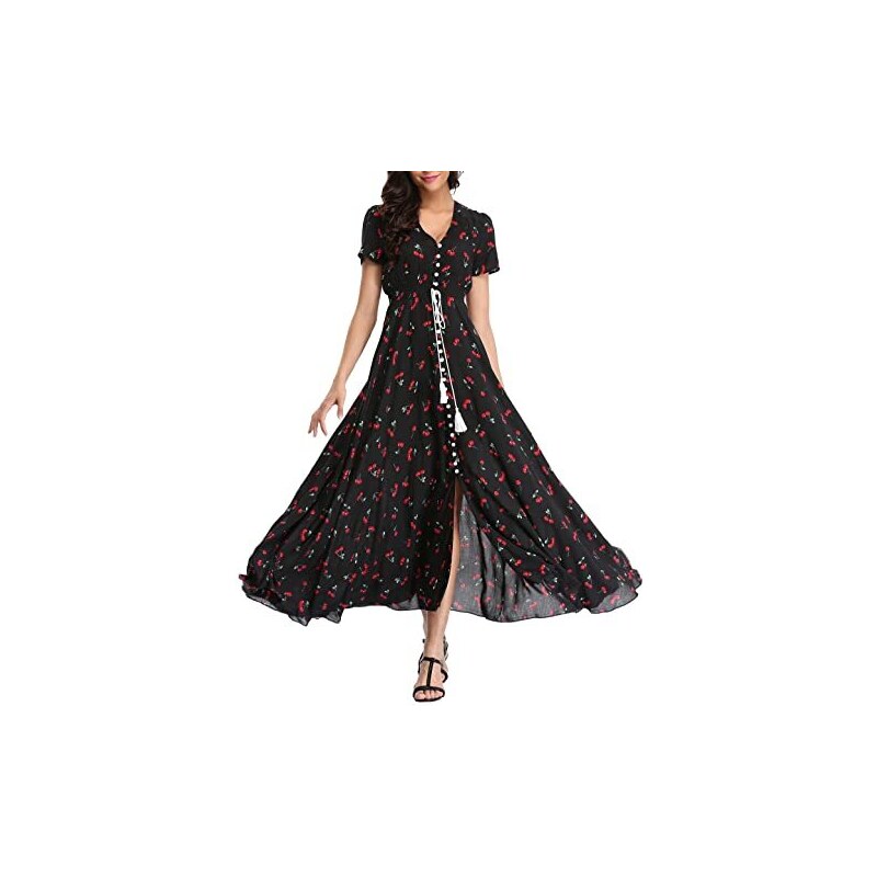 Abito Lungo Estivo Floreale Donna | Senza Spalline E Senza Maniche | Morbido E Casuale | Elegante Per Spiaggia E Festa