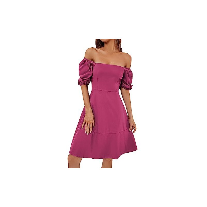 Abito Maxi In Chiffon Con Maniche A Sbuffo – Tinta Unita, Eleganza Leggera Per Cerimonie E Tempo Libero