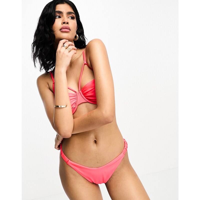 Hunkemoller - Cairo - Slip bikini sgambati rosso acceso
