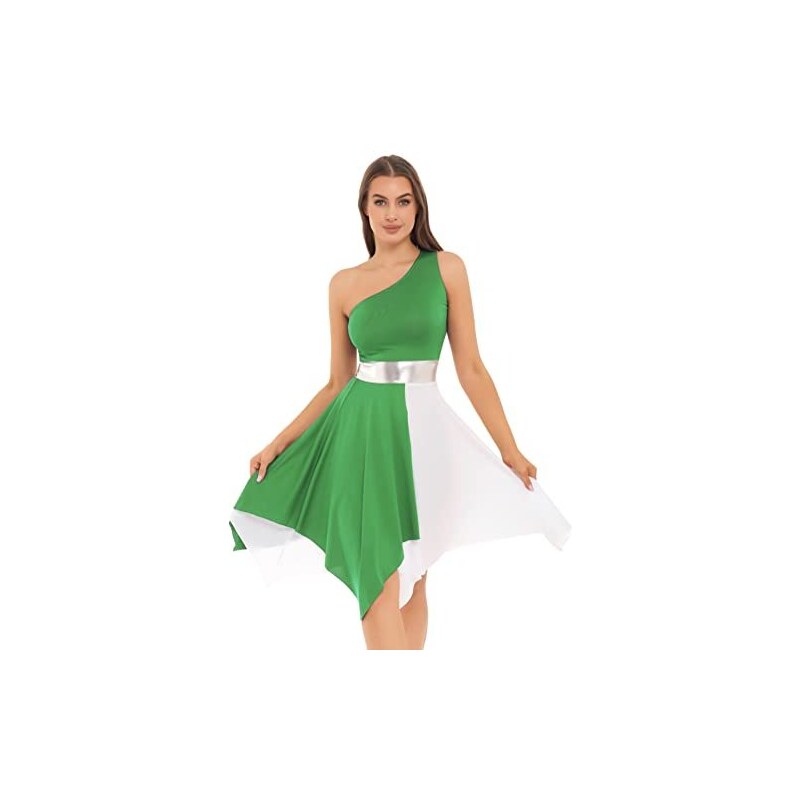 Abito Da Pattinaggio Artistico Per Donna Pattinaggio Sul Ghiaccio Vestito Blu Patchwork Foro Per Il Pollice Elasticizzato Allenamento Competizione Ves P11585077